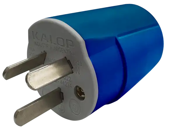 FICHA MACHO 3P CHATOS HEAVY DUTY AZUL