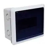 GABINETE PVC DIN 8 POLOS  EMBUTIR BLANCA PUERTA FUME
