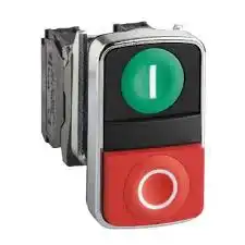 PULSADOR METALICO SALIENTE DOBLE ROJO/VERDE 1NA+1NC