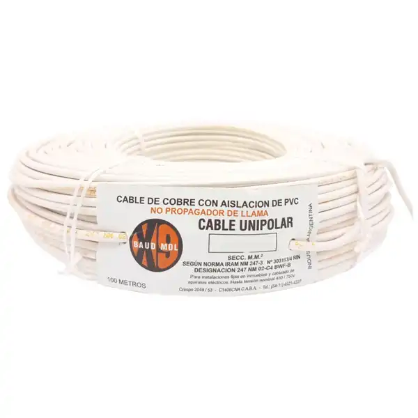 CABLE UNIPOLAR 0.75 MM2 BLANCO X 100 MTS