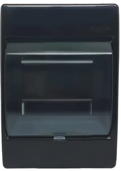 GABINETE DIN 4 POLOS PVC NEGRO EXTERIOR C/TAPA
