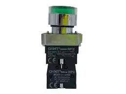 PULSADOR METALICO LUMINOSO VERDE 1NA 220V