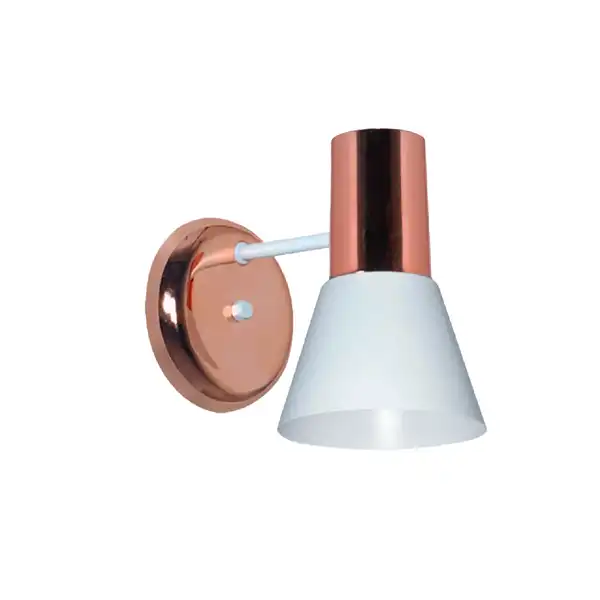 APLIQUE EMBUDO E27 BLANCO COBRE