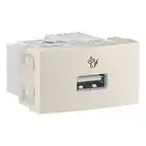 BASE MODULO 1 TOMA USB 1A 220V MARFIL