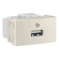 BASE MODULO 1 TOMA USB 1A 220V MARFIL