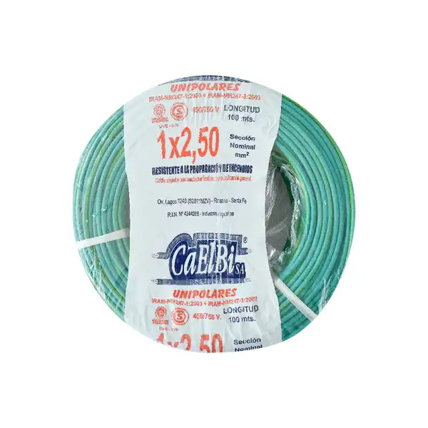 CABLE UNIPOLAR 2.50 MM2 BICOLOR X 100 MTS