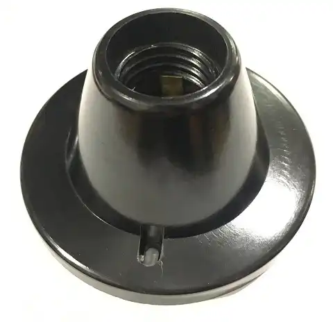 RECEPTACULO RECTO NEGRO C/FLORON