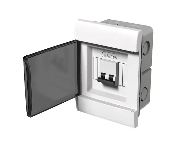 GABINETE DIN 4 POLOS PVC EMBUTIR BLANCA PUERTA FUME