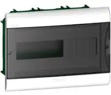 GABINETE DIN 8 POLOS PVC EMBUTIR IP 40 MARCO REG PUERTA  FUM