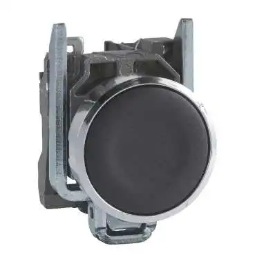 PULSADOR METAL RASANTE NEGRO 1NA