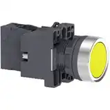 PULSADOR LUM PLAST AMARILLO LED 24VCA/VCC 1NA