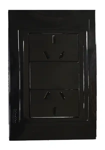 BASE LLAVE ARMADA 2 TOMAS NEGRO TAPA NEGRO