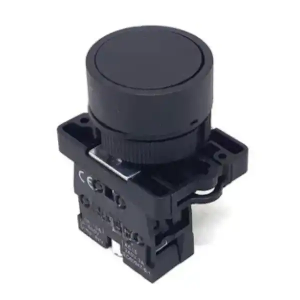 PULSADOR PLASTICO RASANTE NEGRO 1NA