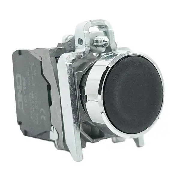 PULSADOR METALICO RASANTE NEGRO 1NA