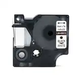 CINTA D1  6MM X 7 MTS PLASTICO BLANCO LETRA NEGRO