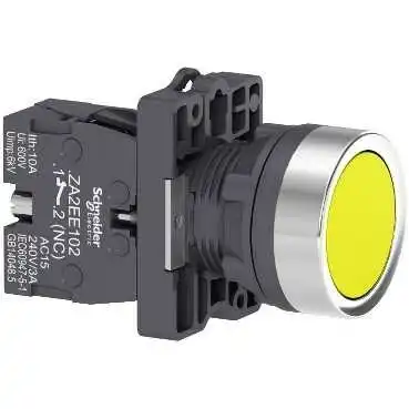 PULSADOR PLASTICO RASANTE AMARILLO 1NA