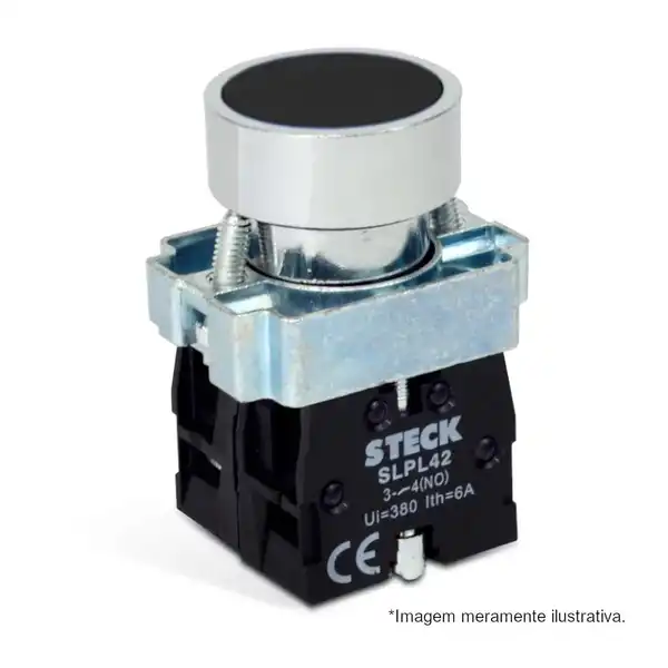 PULSADOR METALICO RASANTE NEGRO S/AUXILIAR