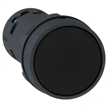 PULSADOR PLASTICO RASANTE NEGRO C/RETEN 1NA XB7