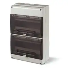 GABINETE DIN 24 POLOS PVC  EXTERIOR GRIS  FUME IP6