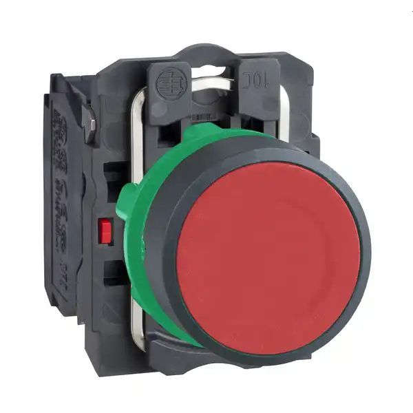PULSADOR PLASTICO RASANTE ROJO 1NC