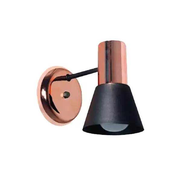 APLIQUE EMBUDO E27 NEGRO COBRE