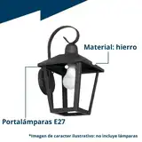 FAROL DE HIERRO COLONIAL TRAPECIO NEGRO