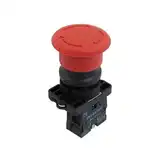 PULSADOR PLASTICO GOLPE DE PUÑO ROJO 40MM S/AUXILIAR