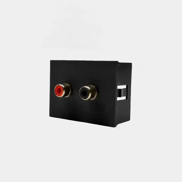 MODULO CONECTOR TOMA PARLANTE RCA GRIS