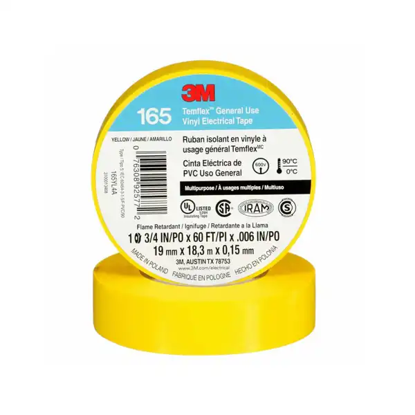 CINTA AISLADORA PVC 18 MTS AMARILLA TEMFLEX 165