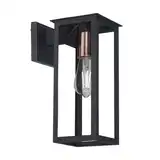 FAROL DE HIERRO RECTANGULAR NEGRO MENSULA CHICA