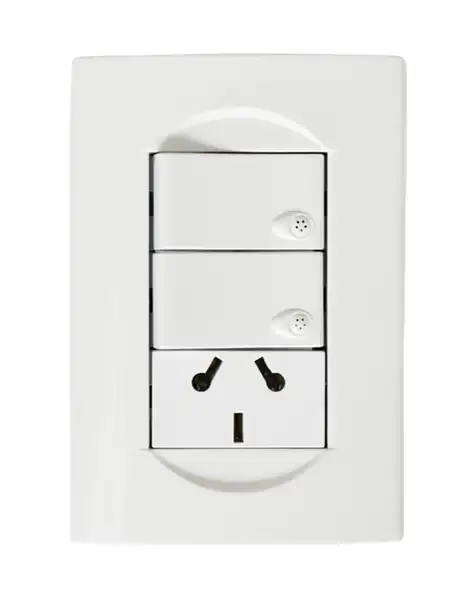 VERONA LLAVE ARMADA 2 COMBINACION  Y 1 TOMA  BLANCO TAPA BLANCA