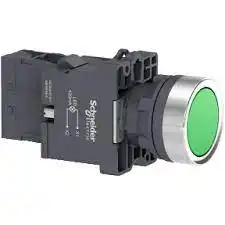 PULSADOR LUM PLAST VERDE LED 230VCA 1NA