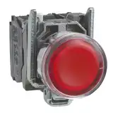 PULSADOR LUMIN MET ROJO S/ LAMP 1NA + 1NC