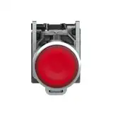PULSADOR LUMIN MET ROJO S/ LAMP 1NA + 1NC