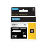 CINTA VINILO AMARILLO/LETRA NEGRO 12 MM X 5.5 MTS