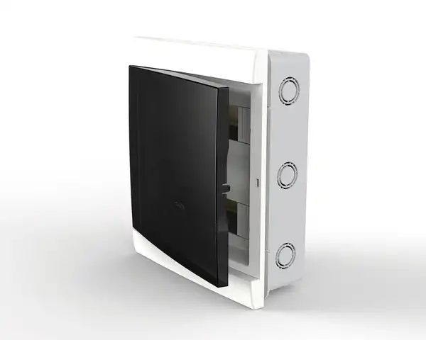 GABINETE DIN 24 POLOS PVC EMBUTIR BLANCA PUERTA FUME