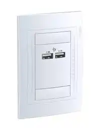 BASE CONJUNTO 2  TOMA USB 1A 220V BLANCO