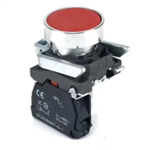 PULSADOR METALICO RASANTE ROJO 1NC