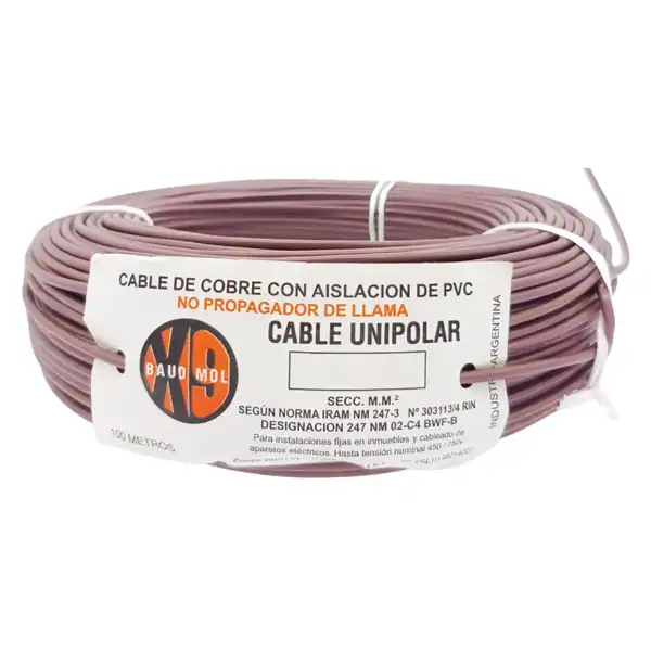 CABLE UNIPOLAR 4.00 MM2 MARRON X 100 MTS