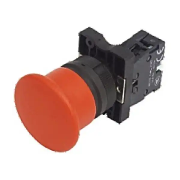 PULSADOR PLASTICO GOLPE DE PUÑO S/RETENCION ROJO 1NC 40 MM