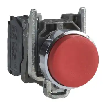 PULSADOR METALICO SALIENTE 1NC ROJO