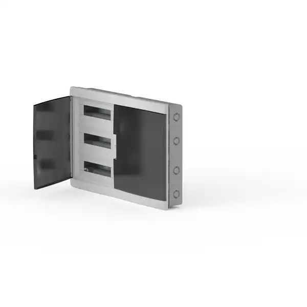 GABINETE DIN 96 POLOS PVC  EMBUTIR  PUERTA FUME IP40