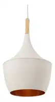 COLGANTE 1L E27 240X300MM CONVEXO METALICO BLANCO