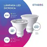 LAMPARA LED GU10 6 W DICROICA CALIDO DIMERIZABLE 38º