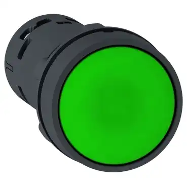 PULSADOR PLASTICO RASANTE VERDE 1NA
