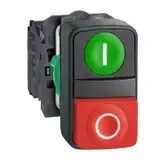 PULSADOR DOBLE SALIENTE 0-1 ROJO-VERDE 1NA + 1NC XB5