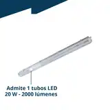 ARTEFACTO ESTANCO LED 1X18W S/TUBO