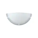 APLIQUE DIFUSOR OVAL 1 LUZ VIDRIO SATINADO BASE CHAPA BLANCA