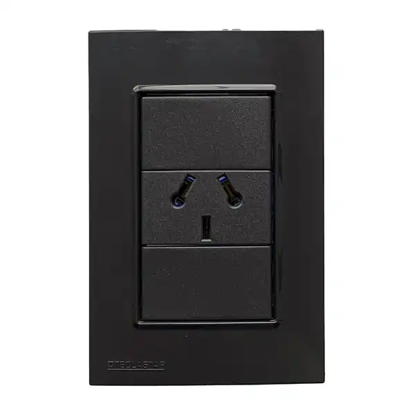 QUADRA LLAVE ARMADA 1 TOMA GRIS TAPA GRIS
