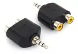 ADAPTADOR 3.5 MONO MACHO /  2 HEMBRA .RCA